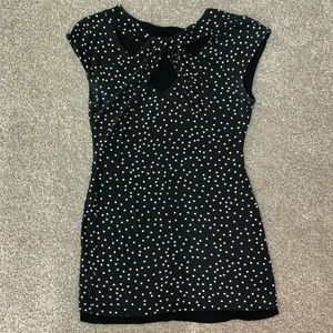 Polka Dot Twist Knot Blouse/ Tunic.